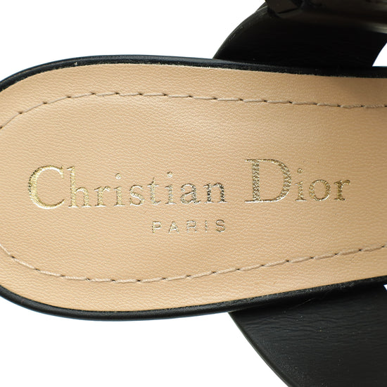 Christian Dior Black D-Dior Heeled Mule 37.5