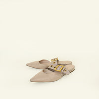 Christian Dior Nude D-Dior Flat Mules 37.5