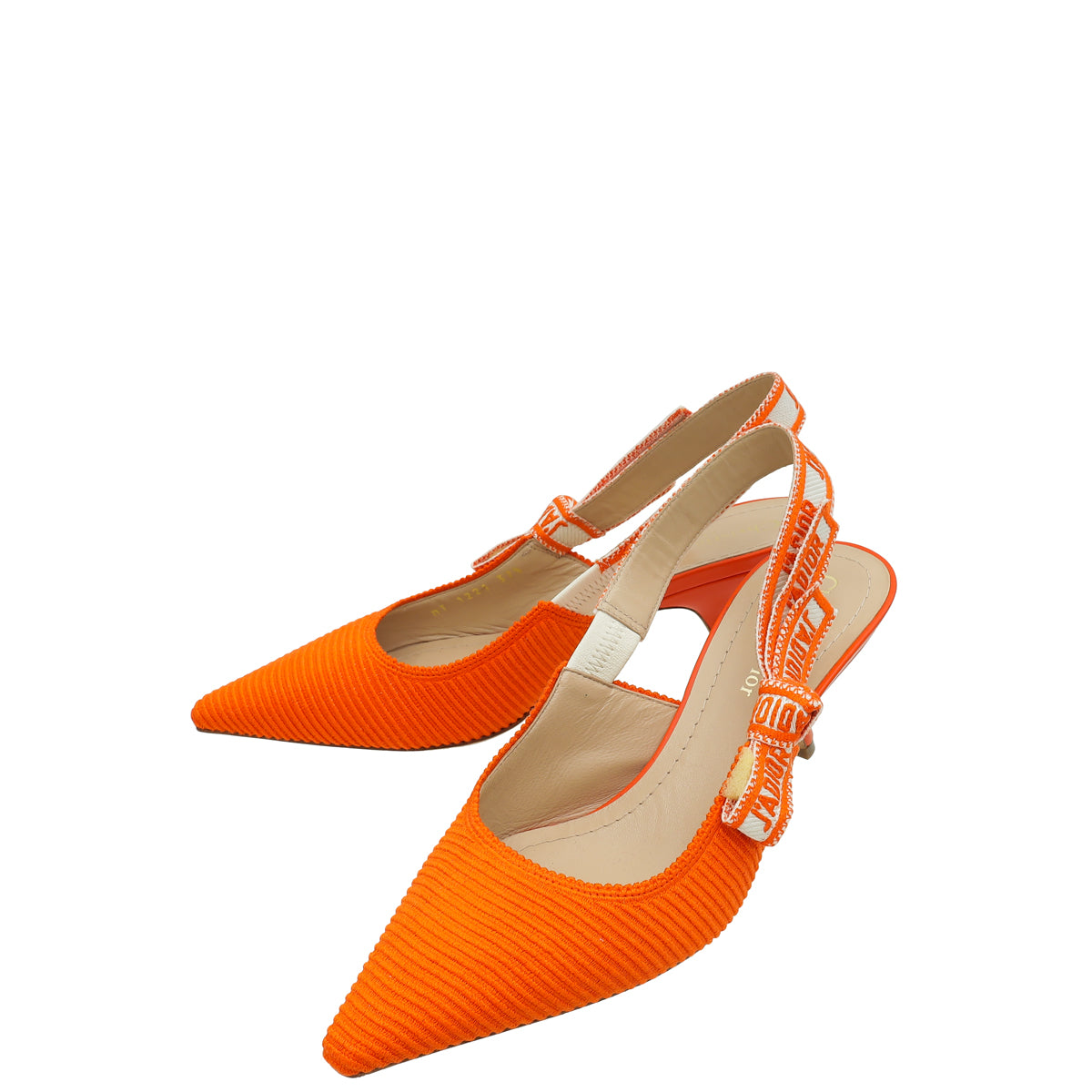 Christian Dior Orange J'Adior Technical Slingback Pump 37.5-Christian Dior-THE CLOSET