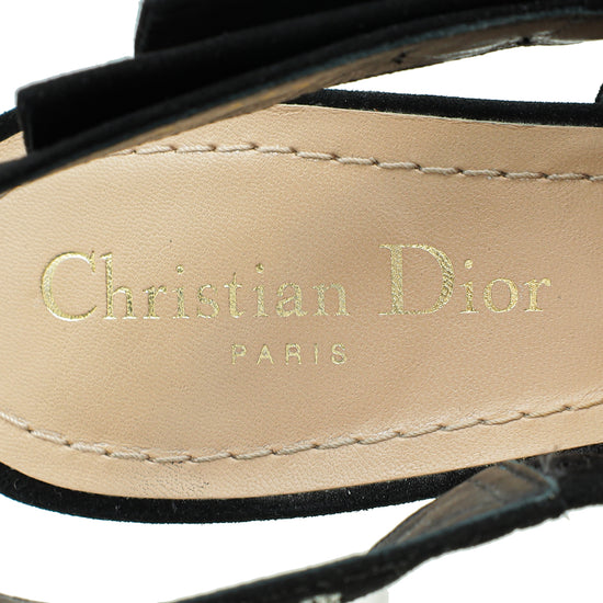 Christian Dior Black J'adior Mesh Dot Slingback Pump 37.5-Christian Dior-THE CLOSET