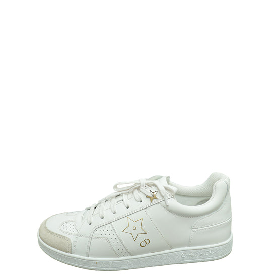 Christian Dior White Star Trainer Sneaker 37.5