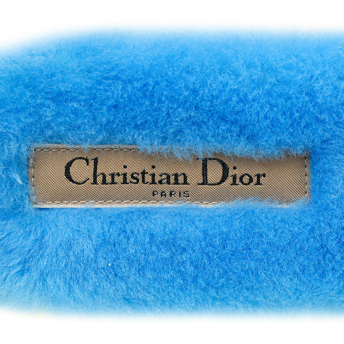 Christian Dior Dynamic Blue Chez Moi Embroidered Shearling Slide Sandals 37.5