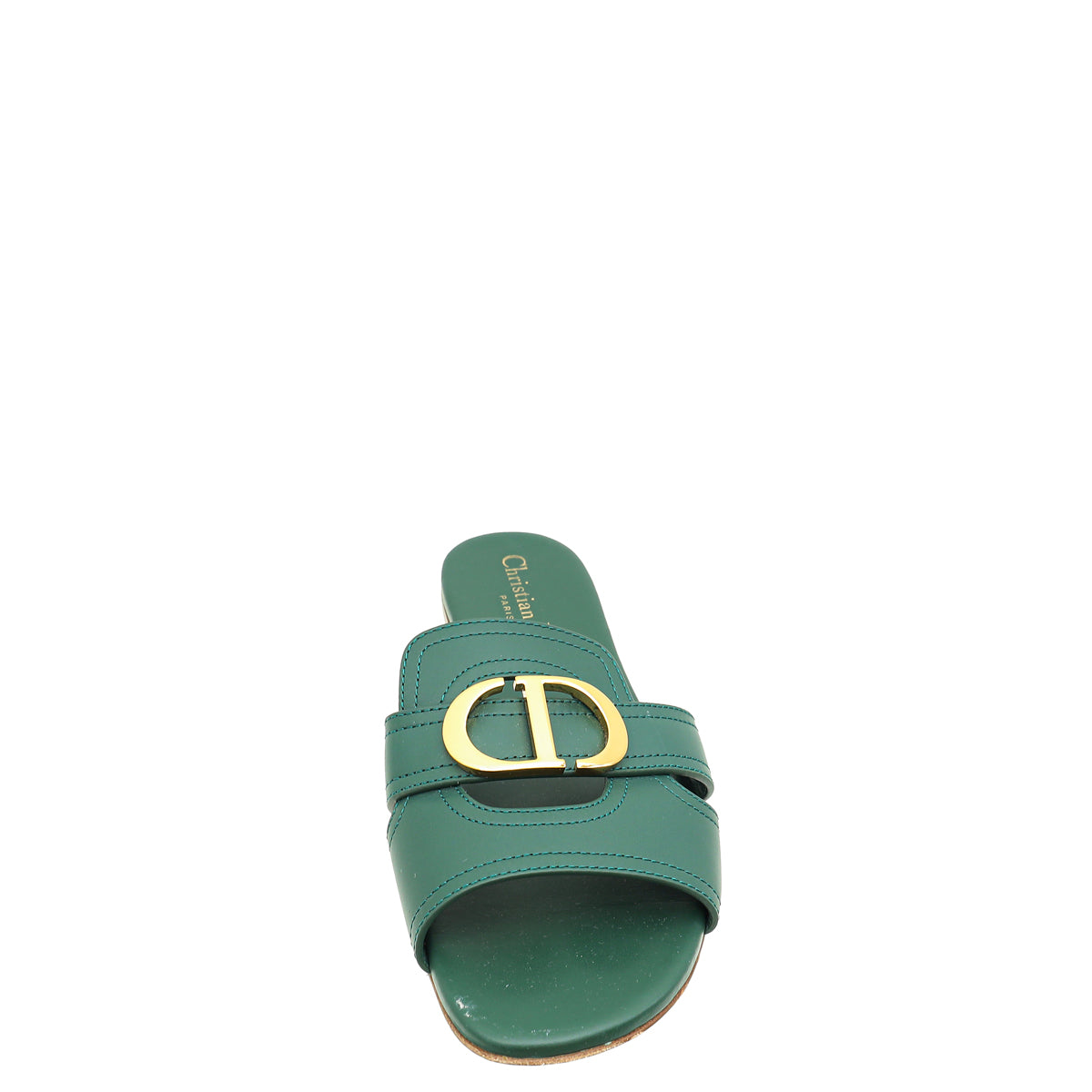 Christian Dior Leaf Green 30 Montaigne Flat Sandal 37.5