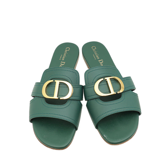 Christian Dior Leaf Green 30 Montaigne Flat Sandal 37.5