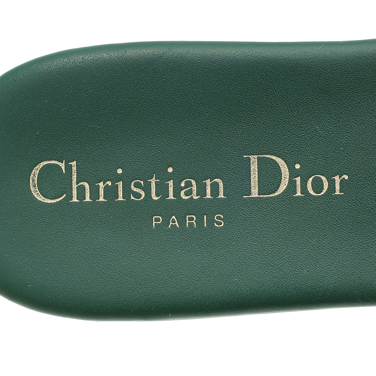 Christian Dior Leaf Green 30 Montaigne Flat Sandal 37.5