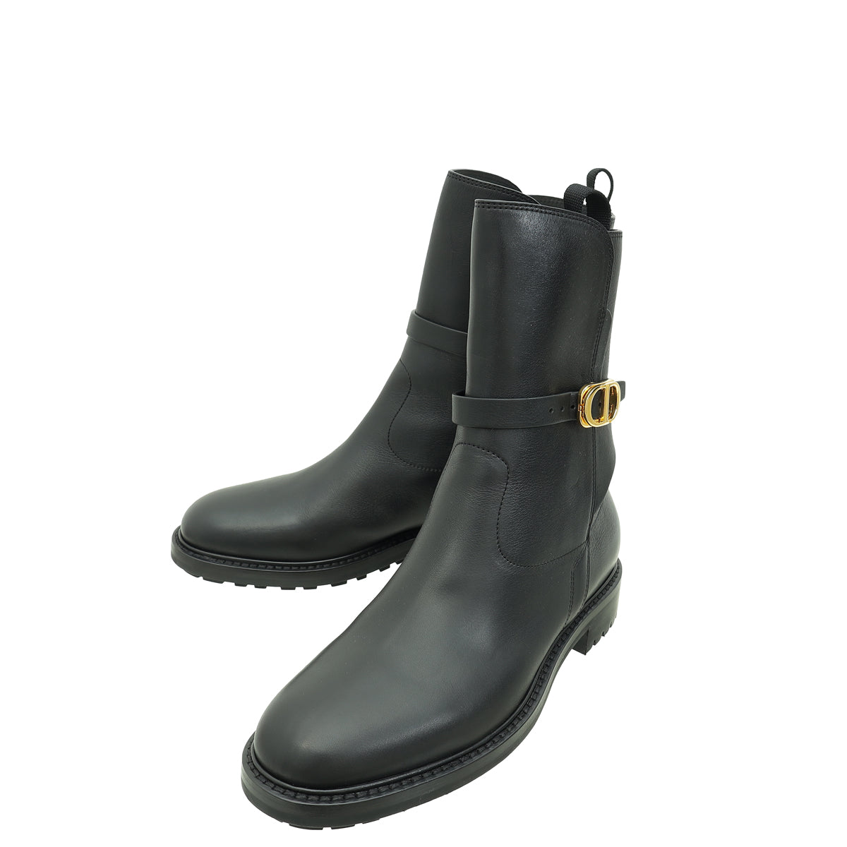 Christian Dior Black CD Empreinte Ankle Boot 37.5-Christian Dior-THE CLOSET