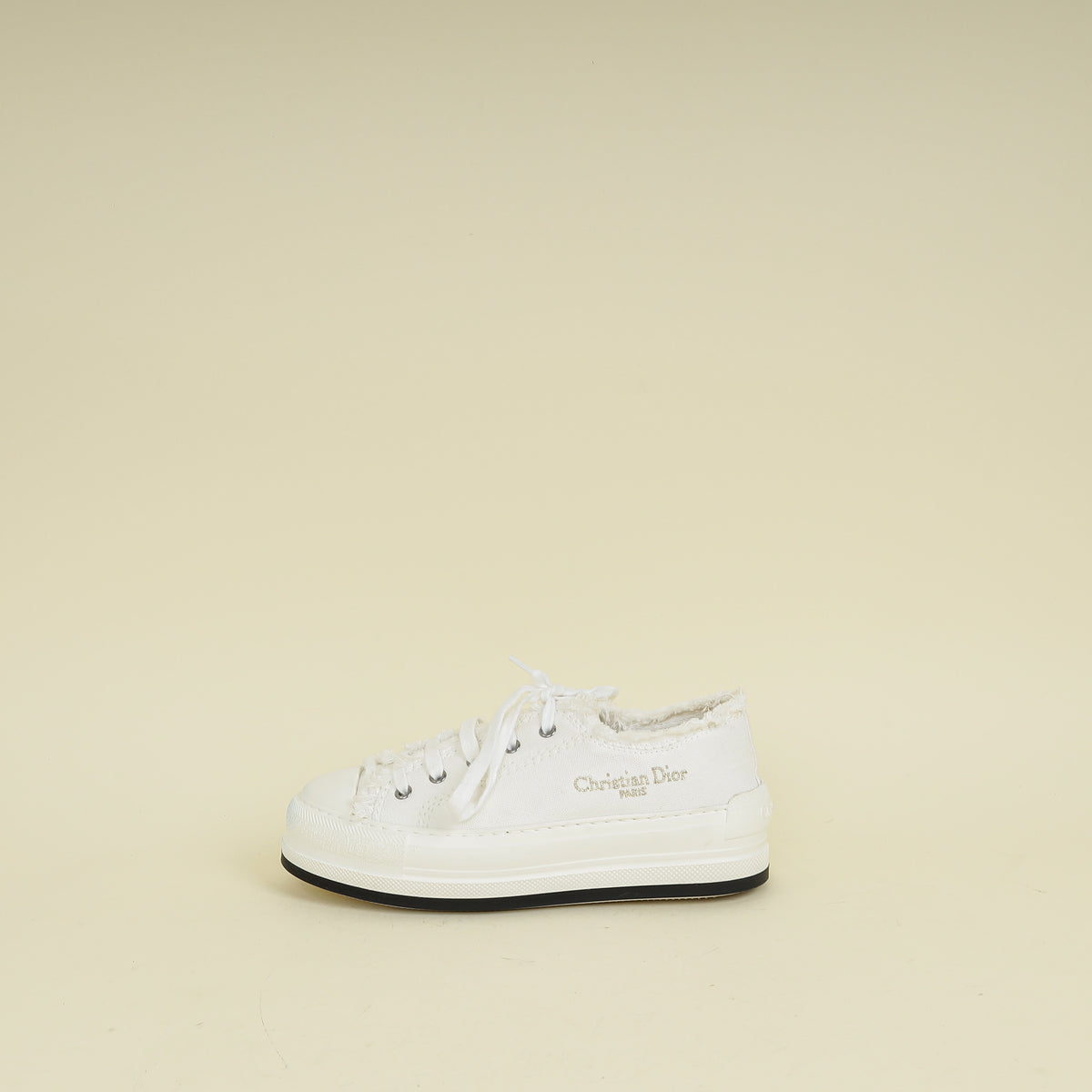 Christian Dior White Embroidered Logo Walk'n'Dior Platform Sneaker 37