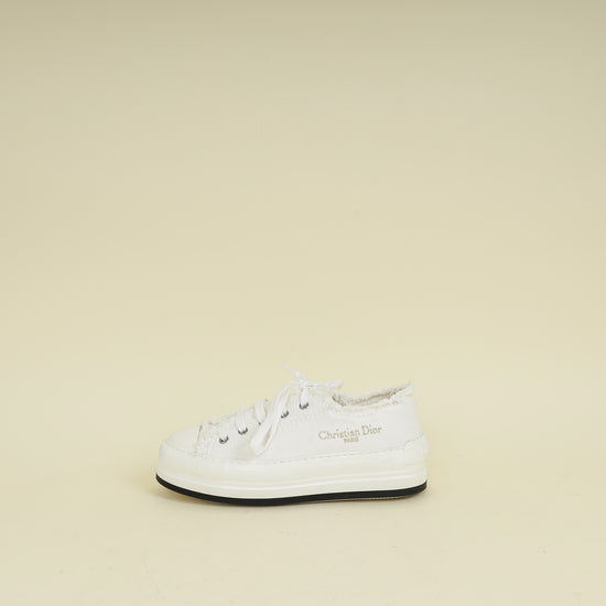Christian Dior White Embroidered Logo Walk'n'Dior Platform Sneaker 37