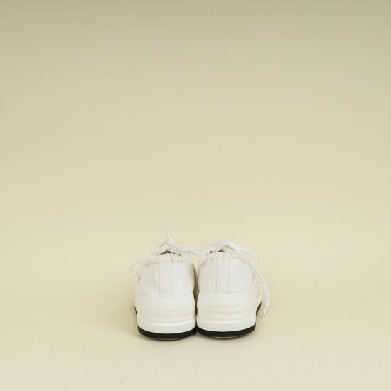 Christian Dior White Embroidered Logo Walk'n'Dior Platform Sneaker 37