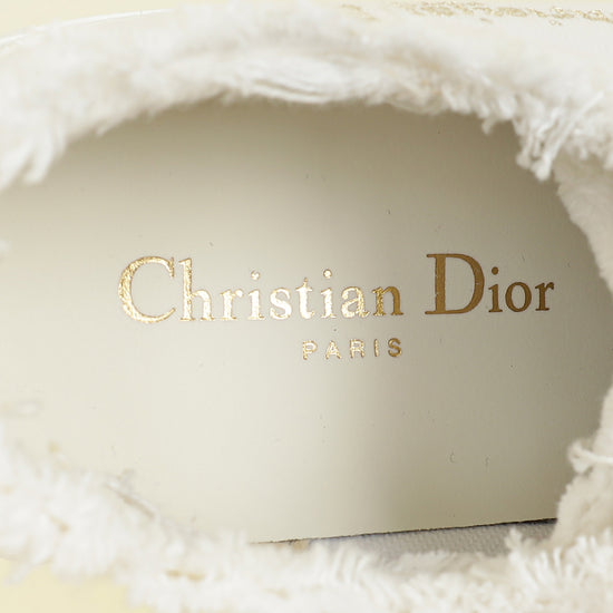 Christian Dior White Embroidered Logo Walk'n'Dior Platform Sneaker 37