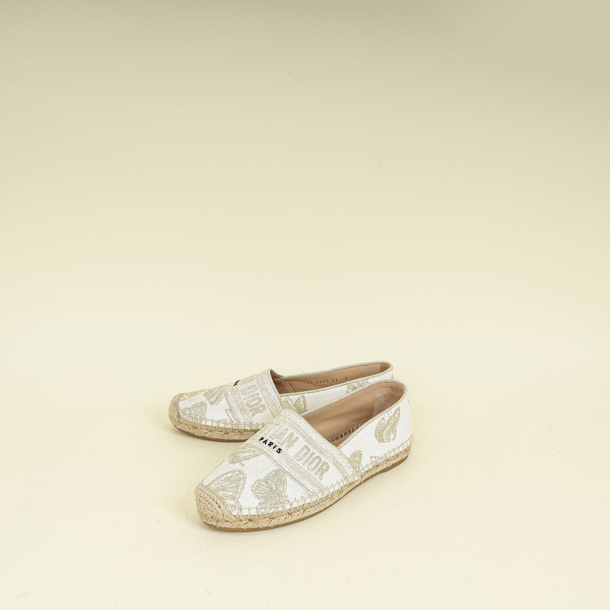 Christian Dior Bicolor Butterfly Embroidered Granville Espadrille 37