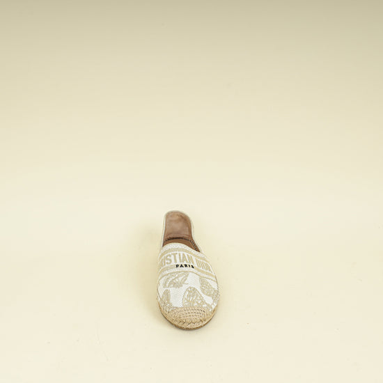Christian Dior Bicolor Butterfly Embroidered Granville Espadrille 37