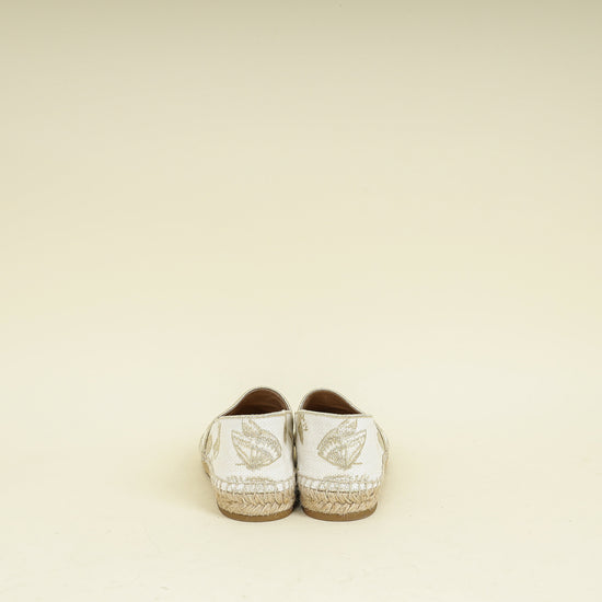 Christian Dior Bicolor Butterfly Embroidered Granville Espadrille 37