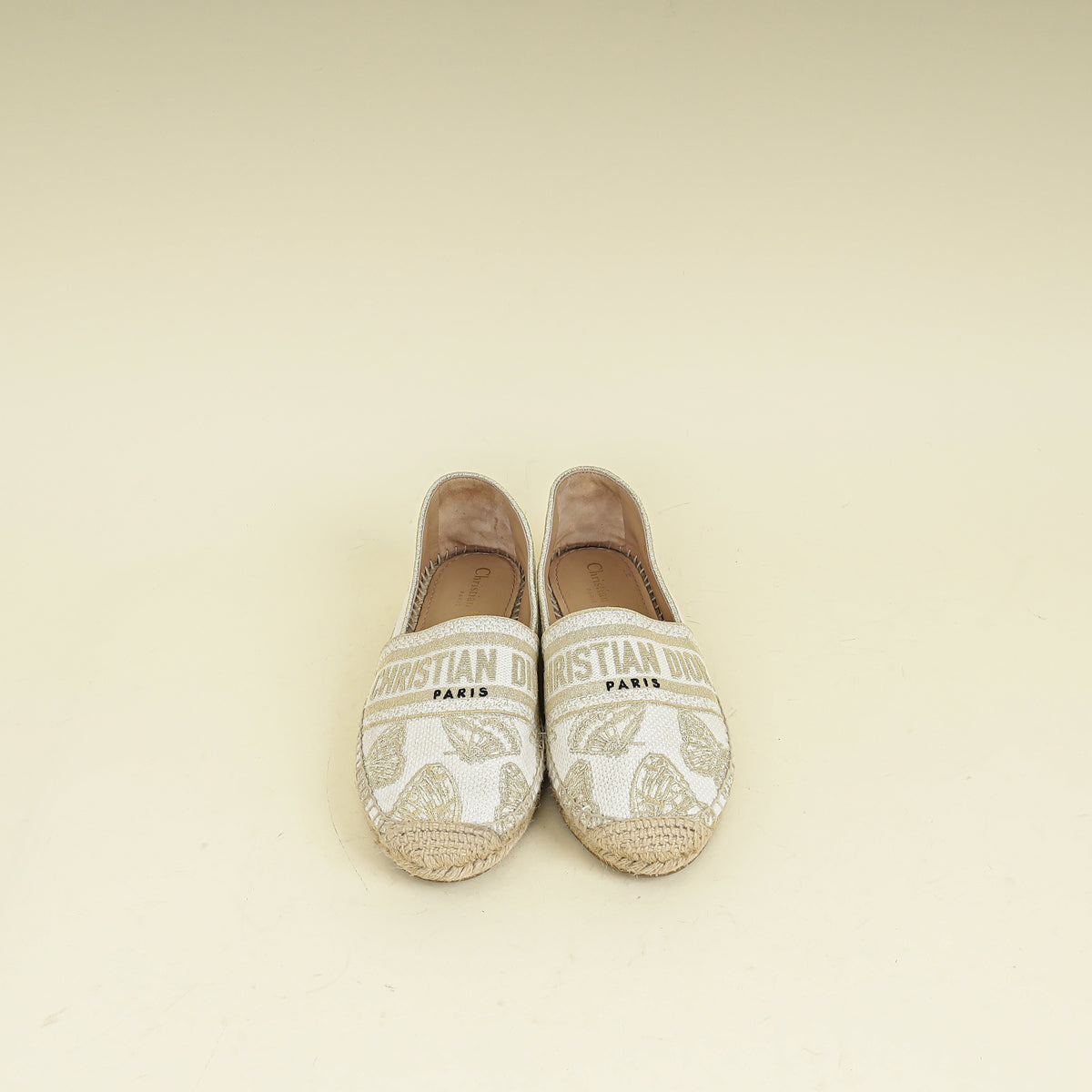 Christian Dior Bicolor Butterfly Embroidered Granville Espadrille 37