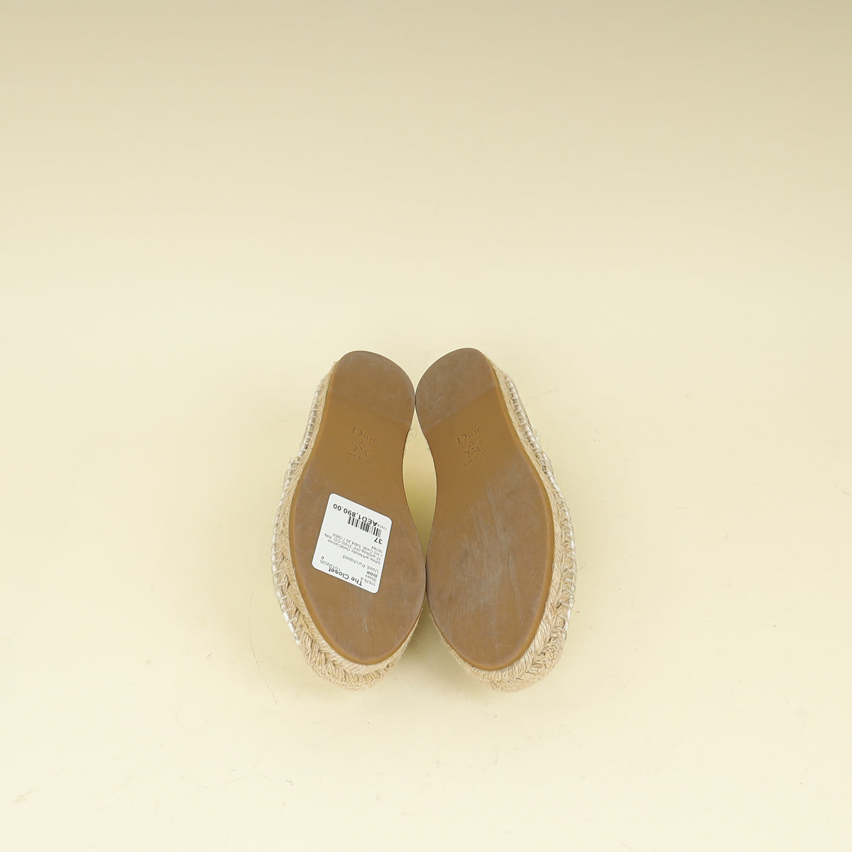 Christian Dior Bicolor Butterfly Embroidered Granville Espadrille 37