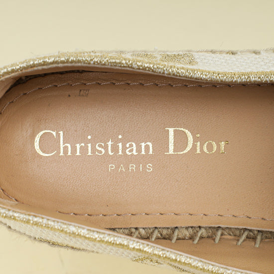 Christian Dior Bicolor Butterfly Embroidered Granville Espadrille 37