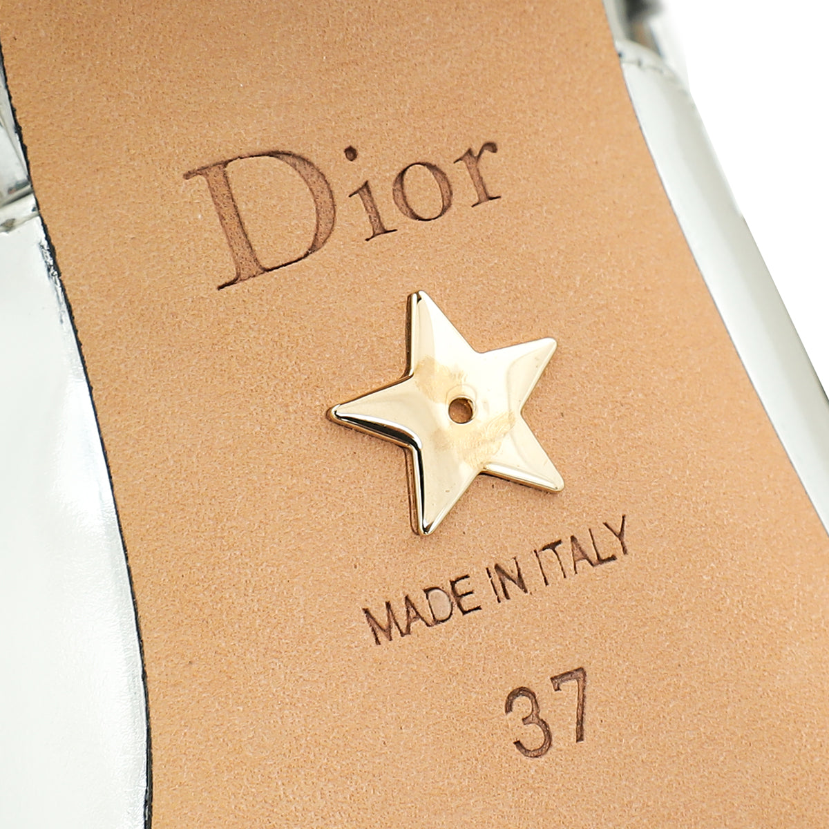 Christian Dior Metallic Silver J'Adior Slingback Pumps 37