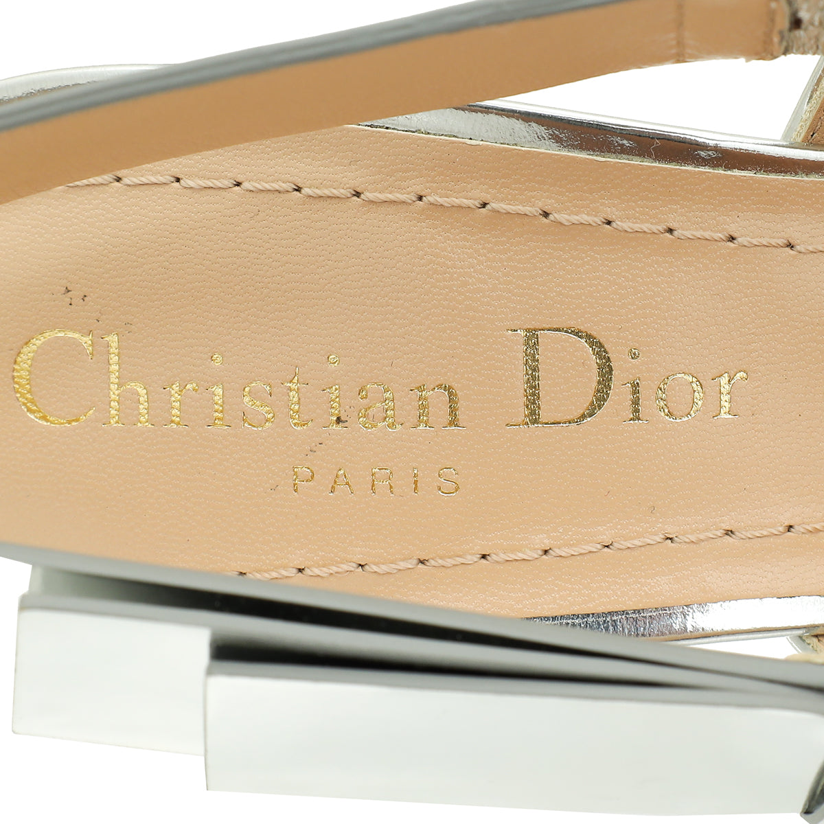 Christian Dior Metallic Silver J'Adior Slingback Pumps 37
