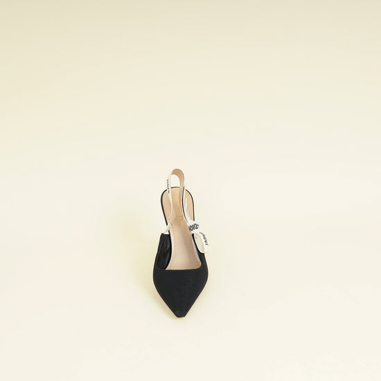 Christian Dior Black J'Adior Technical Fabric Slingback Pump 37