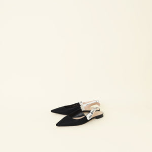 Christian Dior Black J'Adior Slingback Flat 37