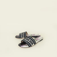 Christian Dior Pivoine Embroidered Dway Slide Sandals 37