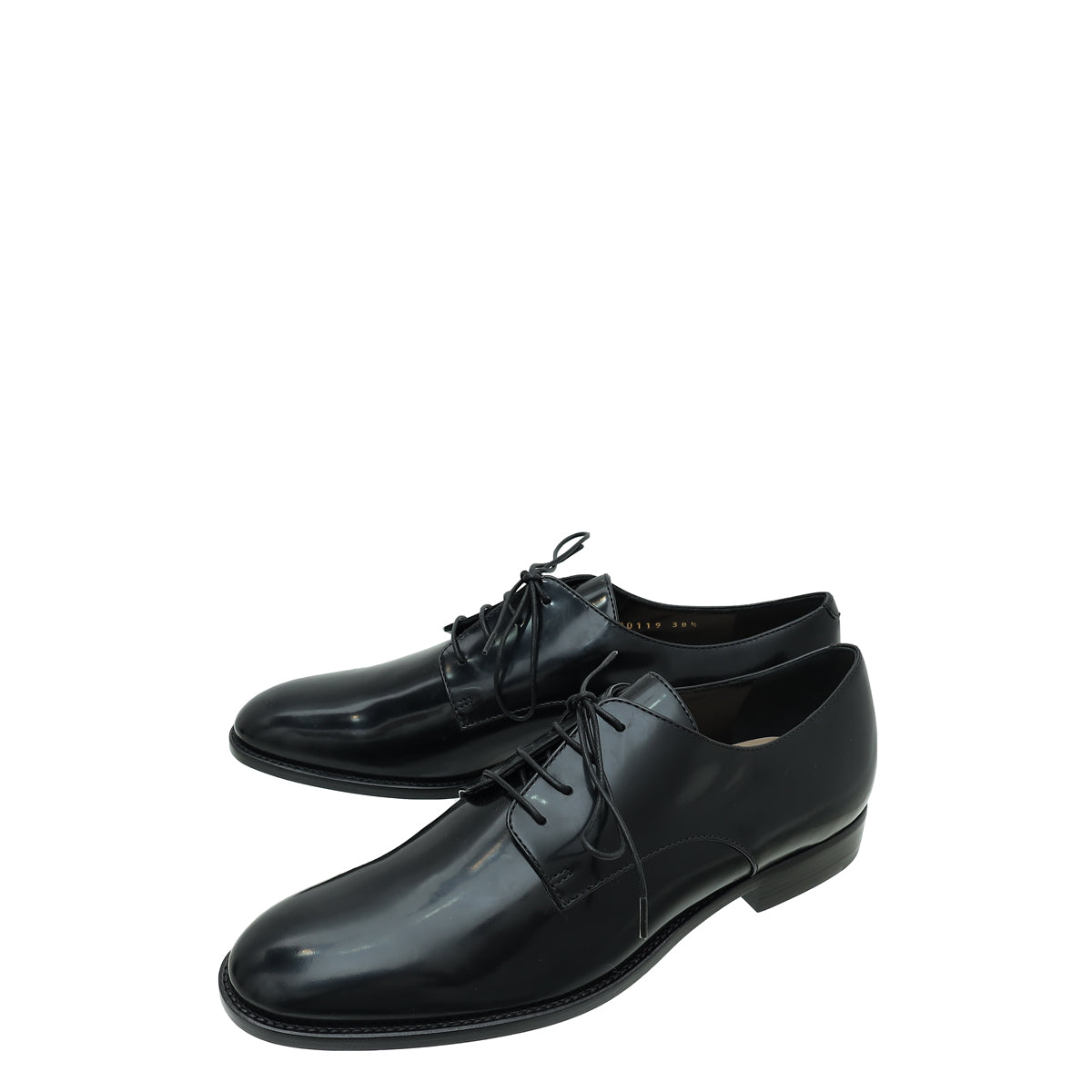 Christian Dior Black Polished Derby Shoes 38.5-Christian Dior-THE CLOSET
