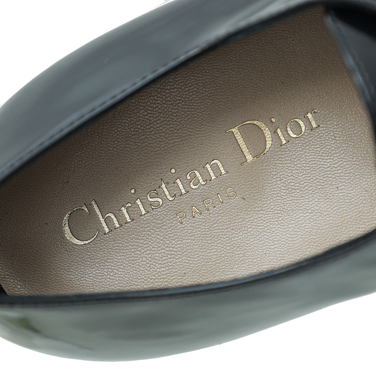 Christian Dior Black Polished Derby Shoes 38.5