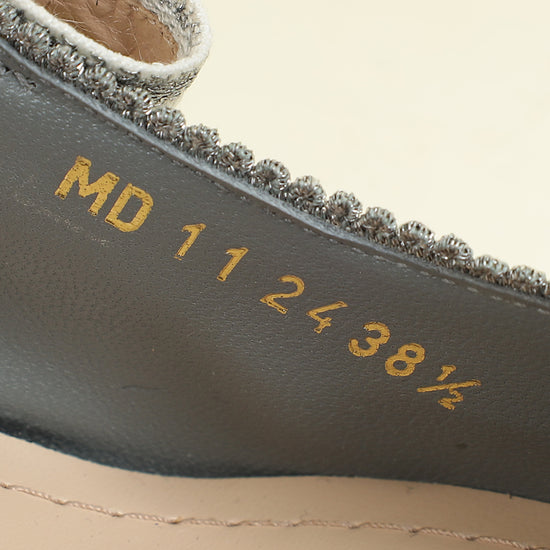 Christian Dior Metallic Silver J'adior Slingback Pump 38.5