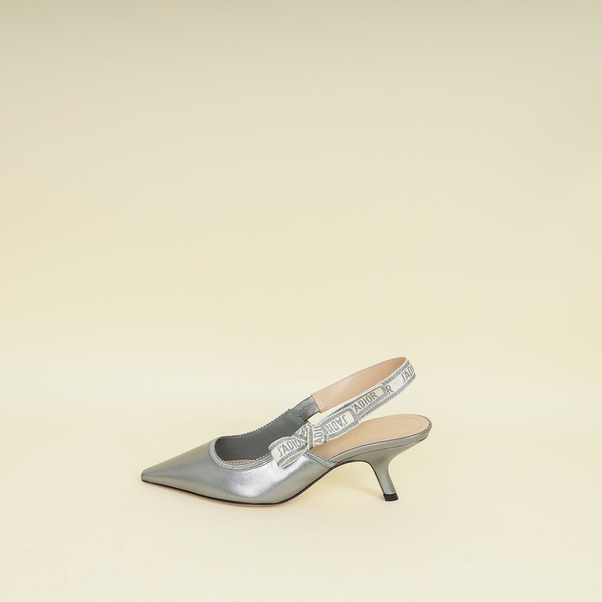 Christian Dior Metallic Silver J'adior Slingback Pump 38.5