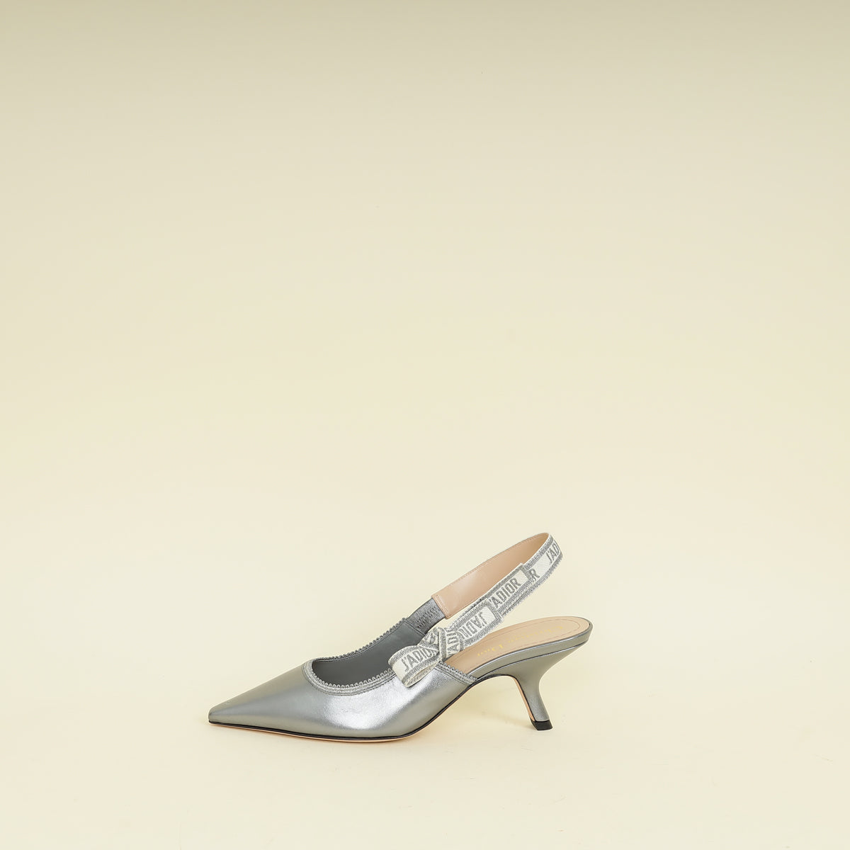 Christian Dior Metallic Silver J'adior Slingback Pump 38.5