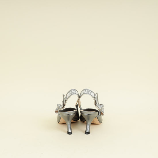 Christian Dior Metallic Silver J'adior Slingback Pump 38.5