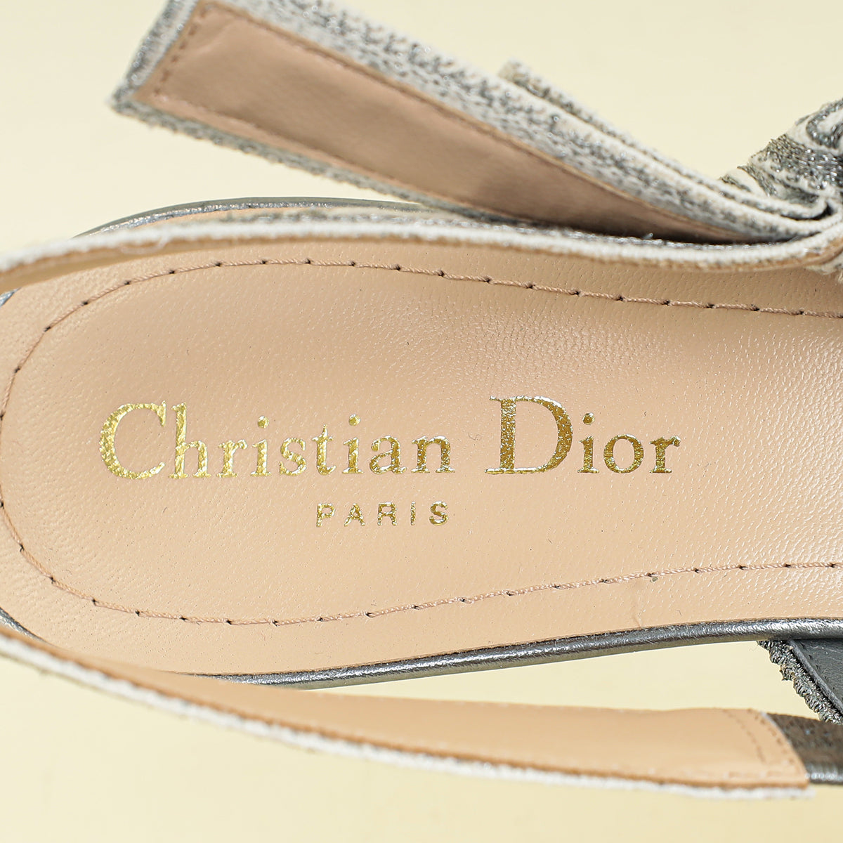 Christian Dior Metallic Silver J'adior Slingback Pump 38.5