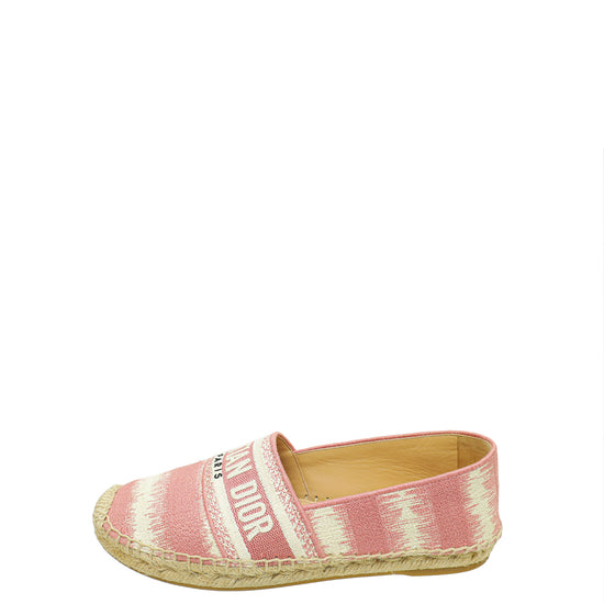 Christian Dior Bicolor D-Stripes Cotton Granville Espadrille 38.5