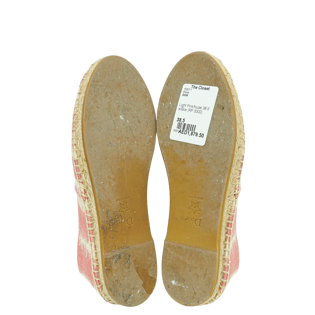 Christian Dior Bicolor D-Stripes Cotton Granville Espadrille 38.5