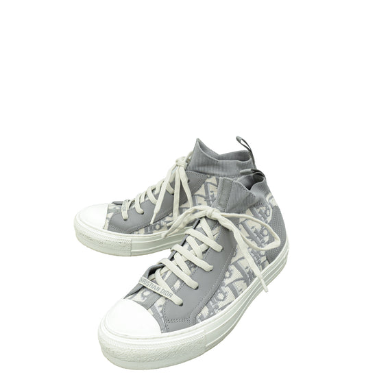 Christian Dior Stone Grey Oblique Walk'n'Dior Mesh Sneaker 38.5