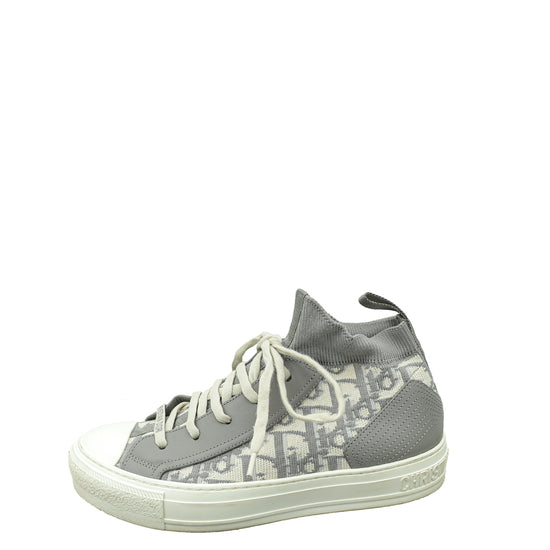 Christian Dior Stone Grey Oblique Walk'n'Dior Mesh Sneaker 38.5