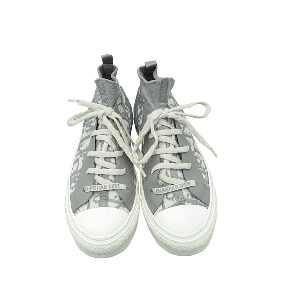 Christian Dior Stone Grey Oblique Walk'n'Dior Mesh Sneaker 38.5