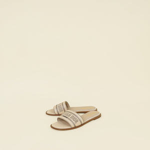 Christian Dior Beige Dioriviera Dway Slide Sandal 38.5