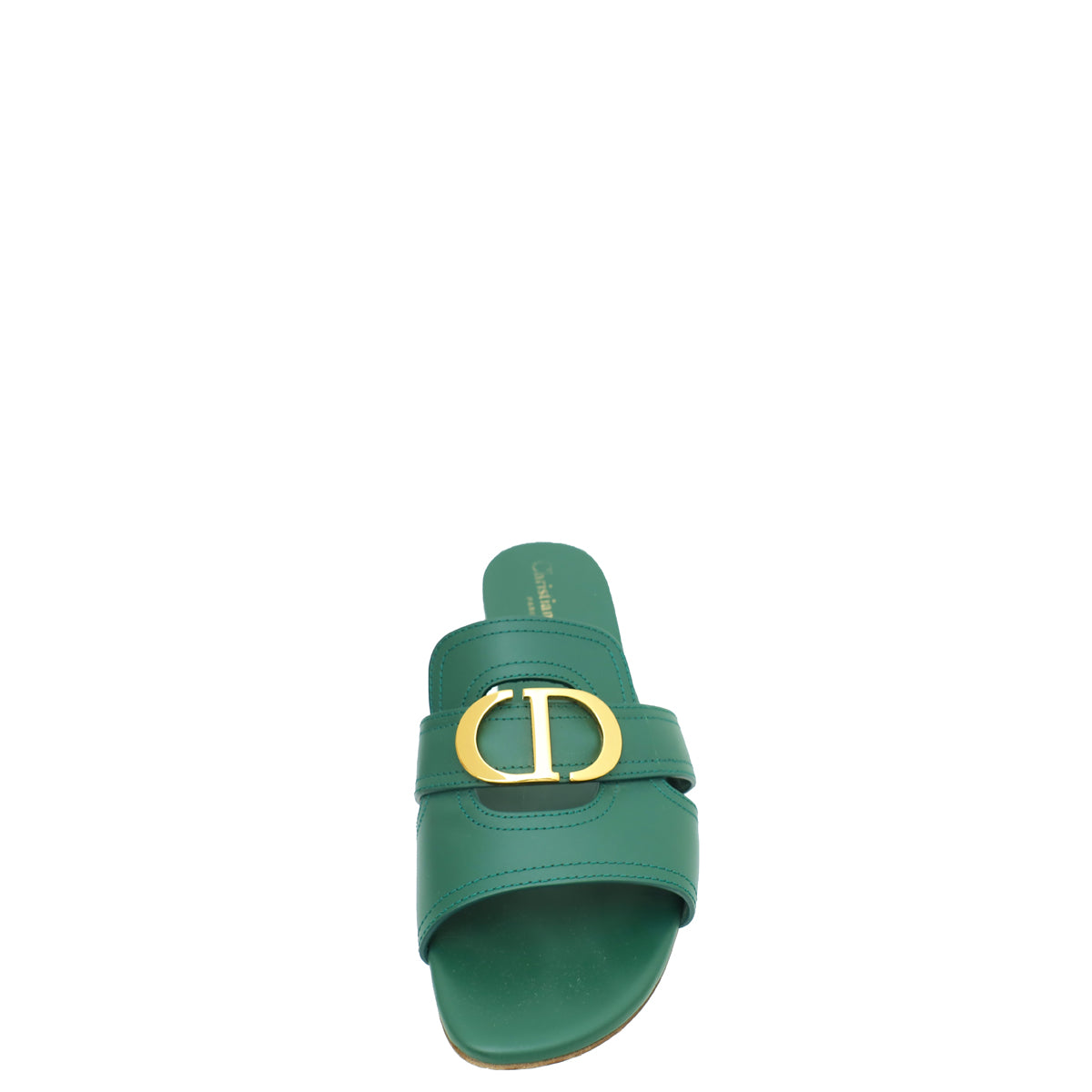 Christian Dior Leaf Green 30 Montaigne Flat Sandal 38.5