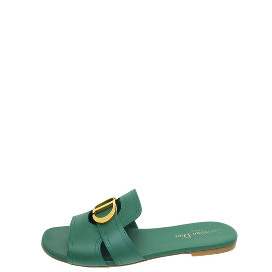 Christian Dior Leaf Green 30 Montaigne Flat Sandal 38.5