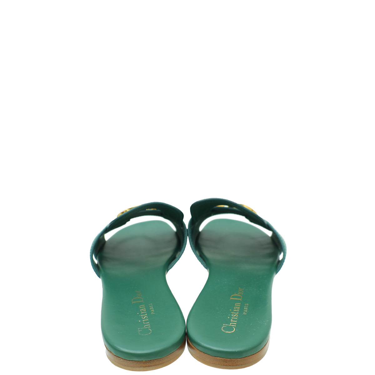 Christian Dior Leaf Green 30 Montaigne Flat Sandal 38.5