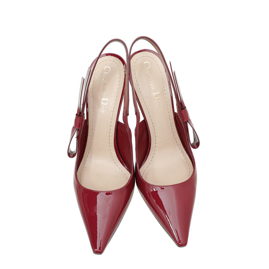 Christian Dior Scarlet Red Sweet-D Slingback Pumps 38.5