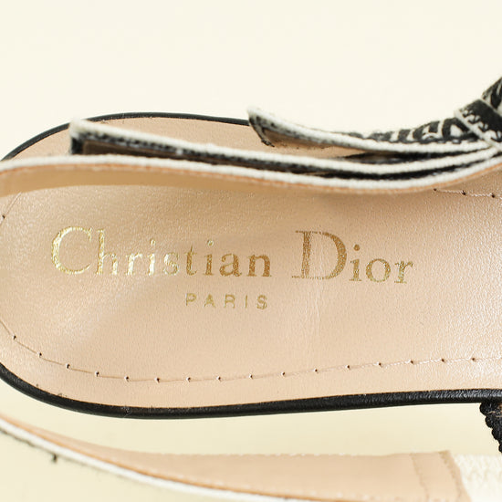 Christian Dior White Multicolor J'adior Butterfly Embroidered Slingback Pump 38