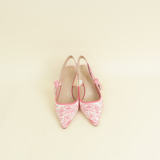 Christian Dior Bicolor J'adior Toile De Jouy Embroidered Slingback Pump Toile De Jouy