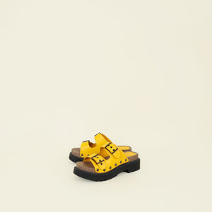 Christian Dior Yellow "Diorquake" Buckled Sandals 38