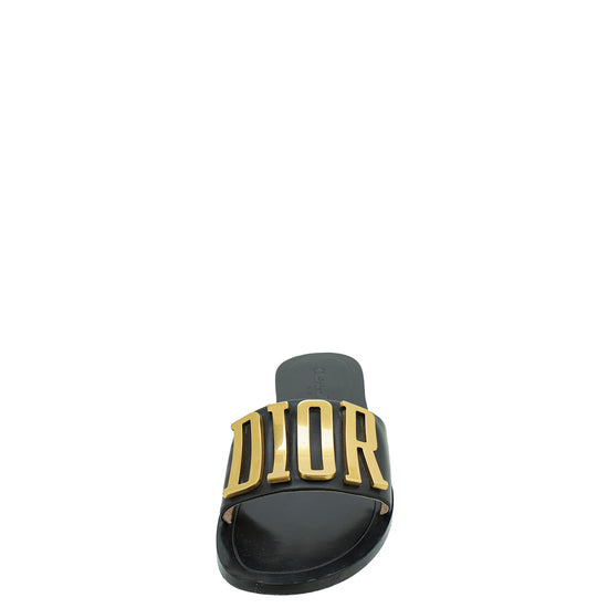 Christian Dior Black Dio(r)evolution Slide Sandals 38