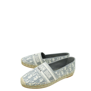 Christian Dior Bicolor Oblique Embroidered Granville Espadrille 38