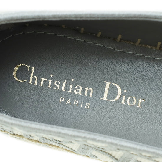 Christian Dior Bicolor Oblique Embroidered Granville Espadrille 38