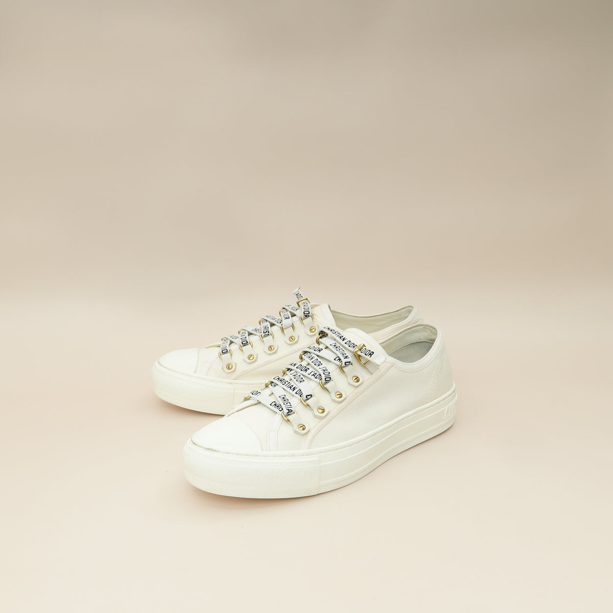 Christian Dior Milk White Walk'n'Dior Low Top Sneaker 38-Christian Dior-THE CLOSET