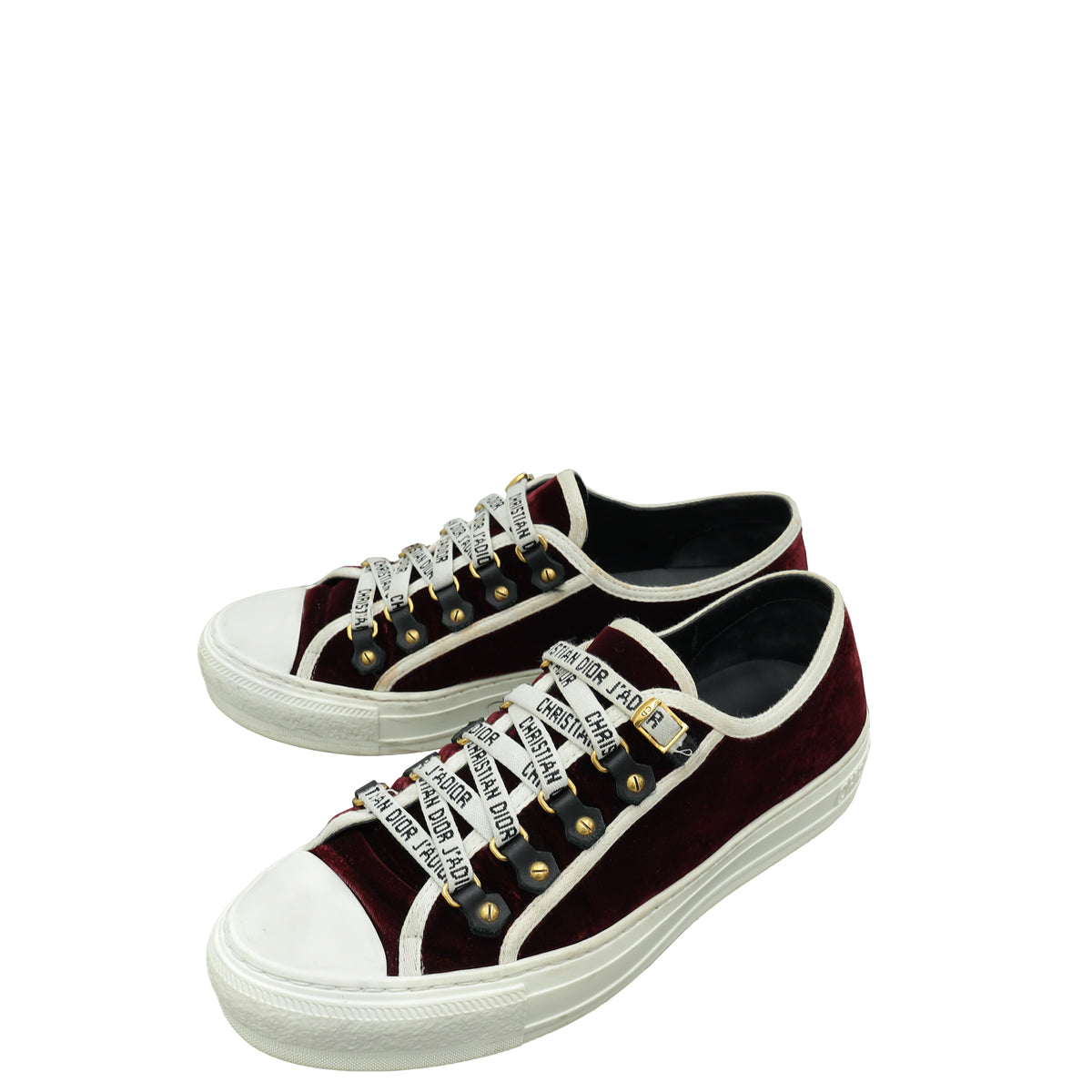 Christian Dior Burgundy Velvet Walk'n'Dior Low Top Sneaker 38.5-Christian Dior-THE CLOSET